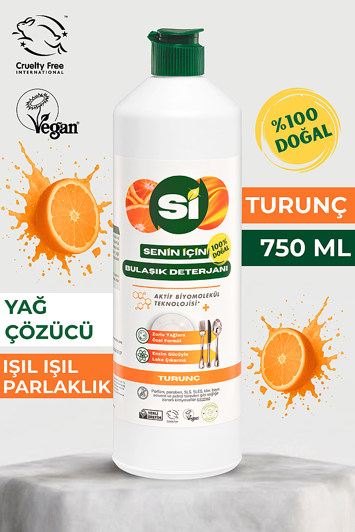 Doğal Elde Bulaşık Deterjanı Turunç Yağlı 750 ML - 1