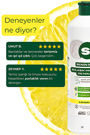 Doğal Bulaşık Makinesi Deterjanı Limon Otu Yağlı 750 ML - 6