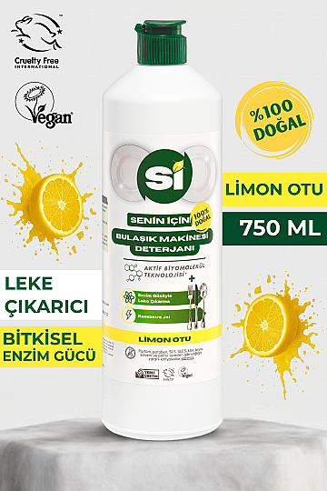 Doğal Bulaşık Makinesi Deterjanı Limon Otu Yağlı 750 ML