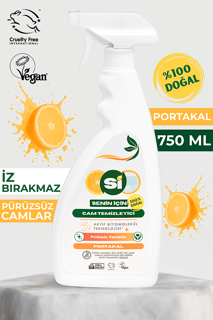 Doğal Cam Temizleyici Portakal Yağlı 750 ML - 1