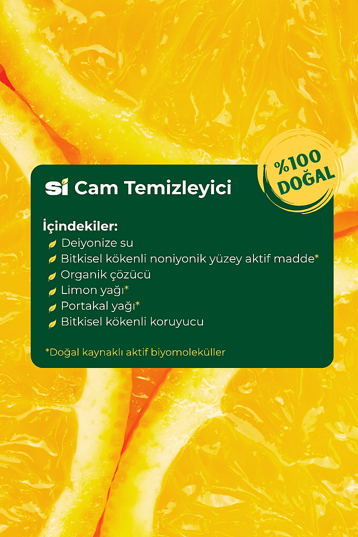 Doğal Cam Temizleyici Portakal Yağlı 750 ML - 3