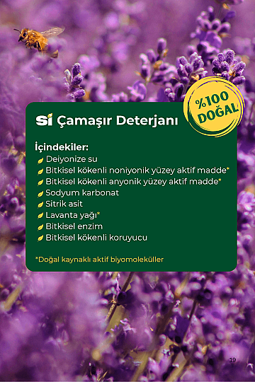 Doğal Çamaşır Deterjanı Lavanta Yağlı 1000 ML - 2